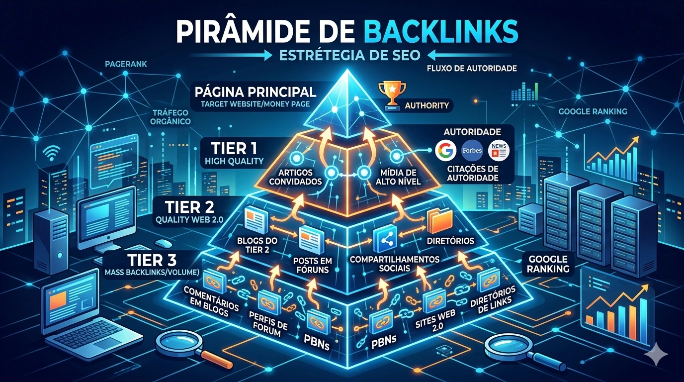 Pirâmide de Backlinks : Guia Definitivo para Ranquear